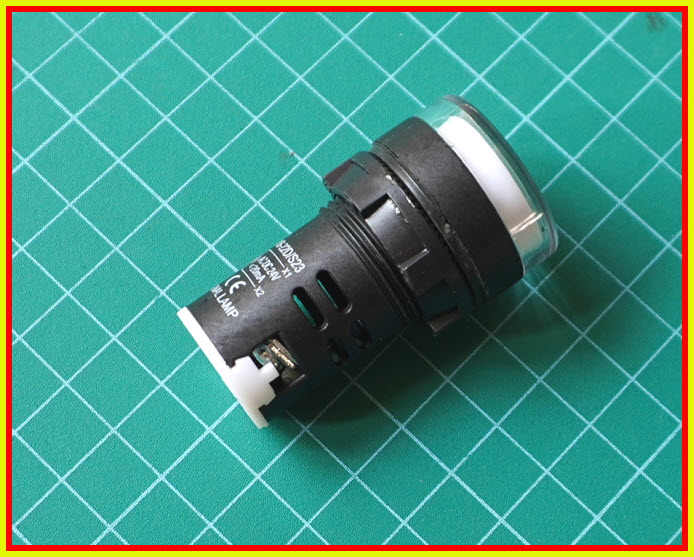 1x หลอดไฟสัญญาณ LED สีขาว AC/DC 24V ขนาด 22 มม.