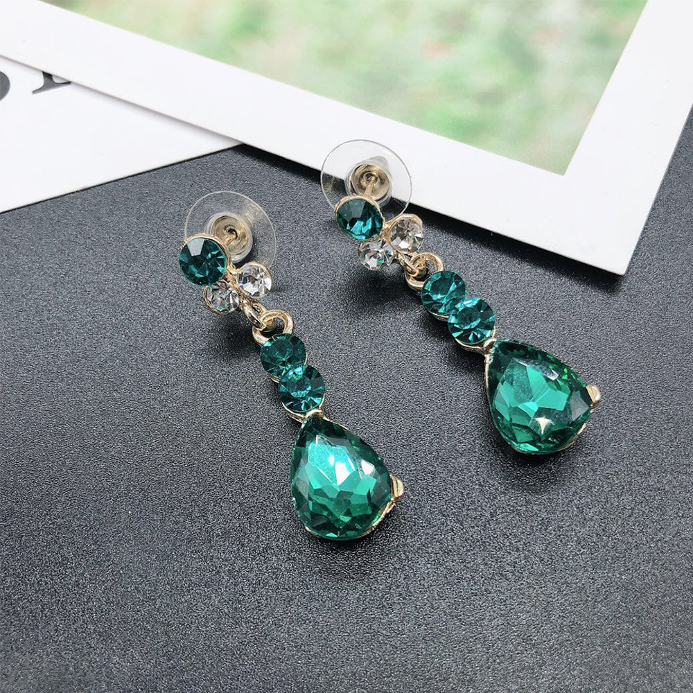 SET011 สีเขียว เครื่องประดับ 3 ชิ้น มงกุฎ สร้อยคอ ต่างหู จัดเซทสวยงาม สินค้าพร้อมส่งจากไทย
