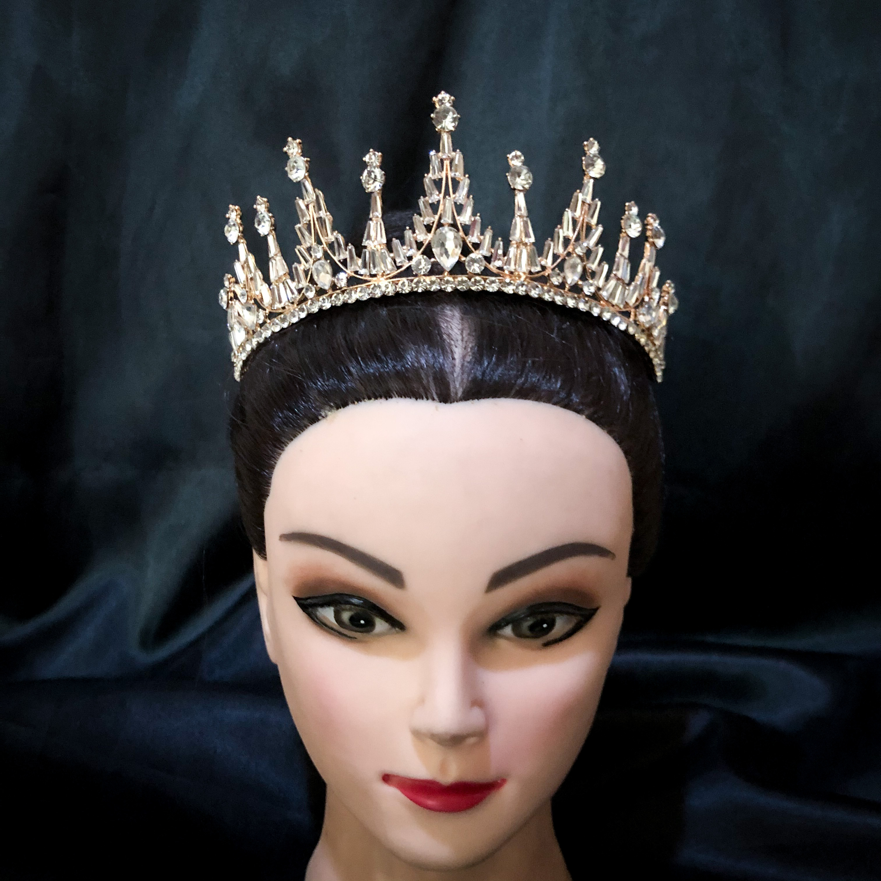 (พร้อมส่ง) เทียร่า 280 สีทอง มงกุฎนางงาม มงกุฎเจ้าหญิง งานสวย ปราณีต QCเพชรทุกเม็ด สินค้าพร้อมส่งจากไทย