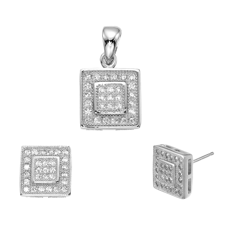 ต่างหูพร้อมจี้ ( เงิน ) = Earring with Pendant ( Silver )