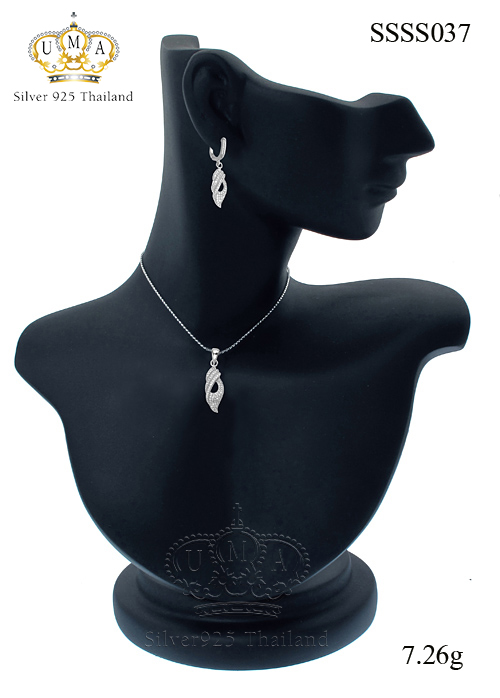 ต่างหูพร้อมจี้ ( เงิน ) = Earring with Pendant ( Silver )