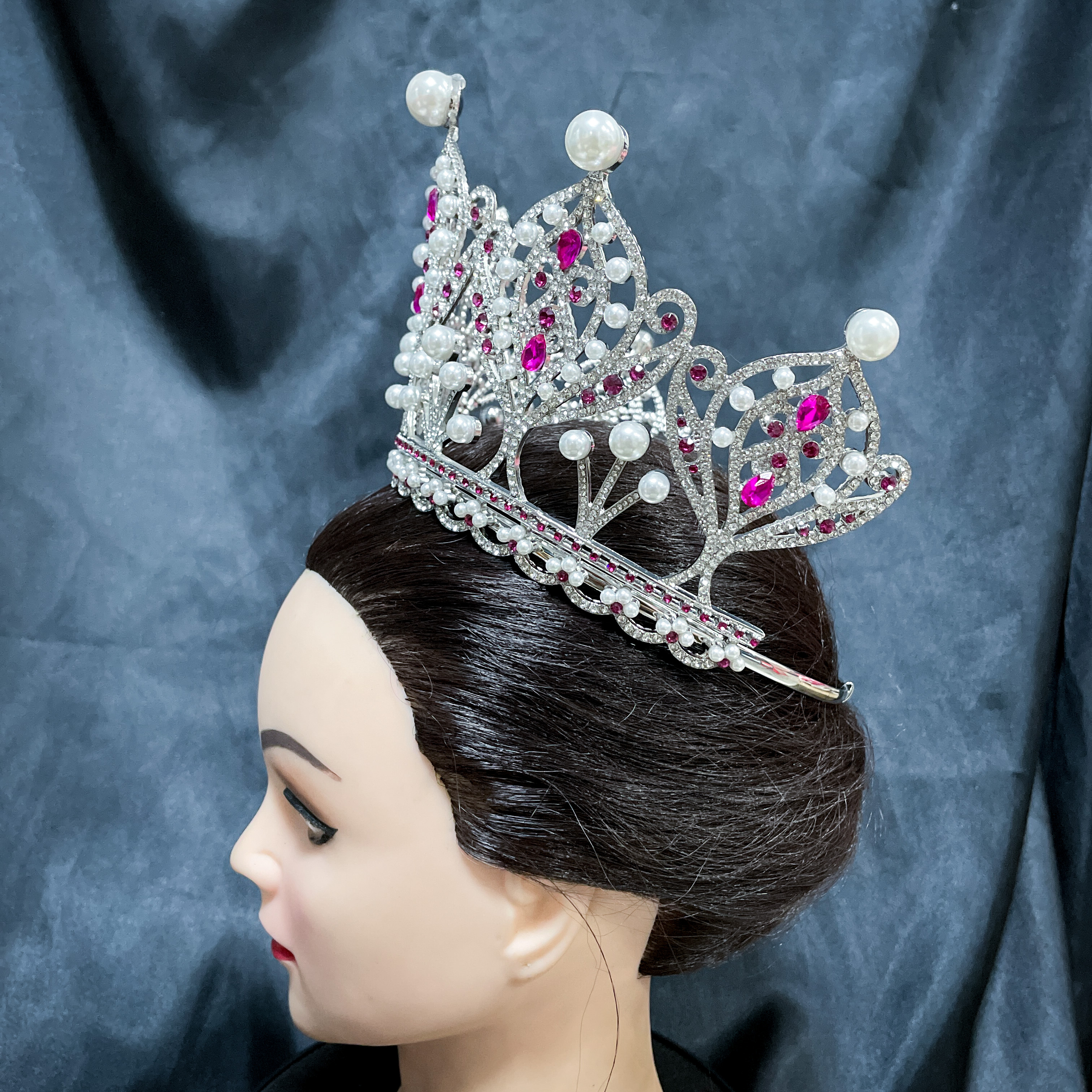 (พร้อมส่ง) มงกุฏ 091 สีชมพู มงกุฎนางงาม มงกุฎเพชร มงกุฎประกวด สินค้าพร้อมส่ง ไม่ต้องรอนาน งานพรีเมี่ยม