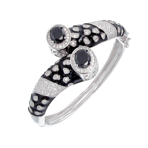 กำไลเงินแท้925ประดับเพรชแท้สวิส เกรดดี น้ำใส