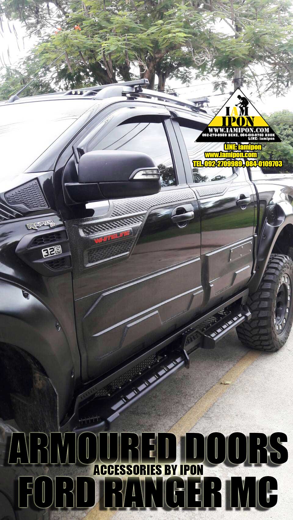 ARMOURED DOORS FORD RANGER T6-MC ORANGE PEEL ชุดกาบประตูด้านบนผิวส้มฟอร์ดเรนเจอร์ T6-MC