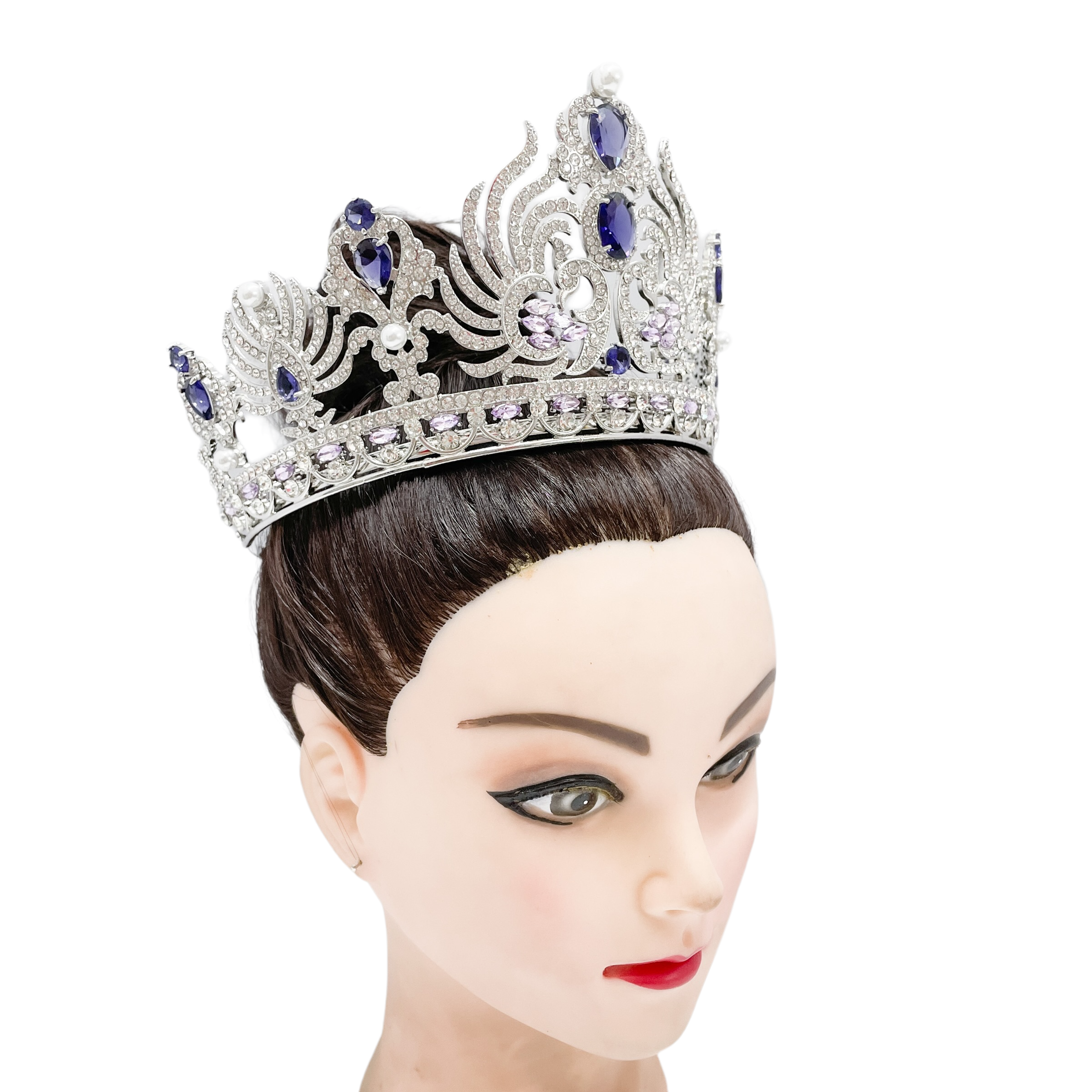 (พร้อมส่งจากไทย) มงกุฏ 093 สีม่วง มงกุฎนางงาม มงกุฎเพชร มงกุฎประกวด สินค้าพร้อมส่ง ไม่ต้องรอนาน งานพรีเมี่ยม