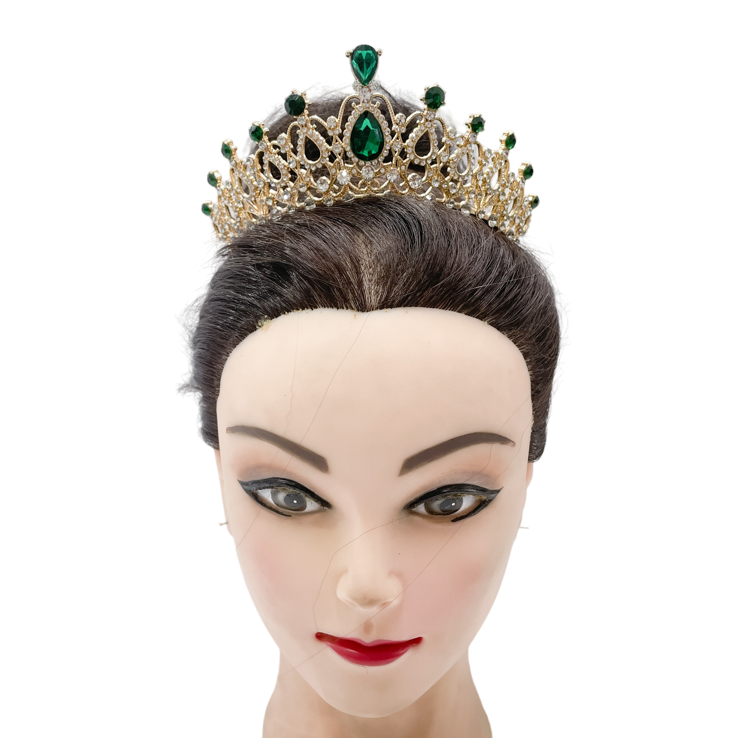 (พร้อมส่ง) เทียร่า 004 สีทอง-เขียว มงกุฎนางงาม มงกุฎเจ้าหญิง งานสวย ปราณีต QCเพชรทุกเม็ด สินค้าพร้อมส่งจากไทย