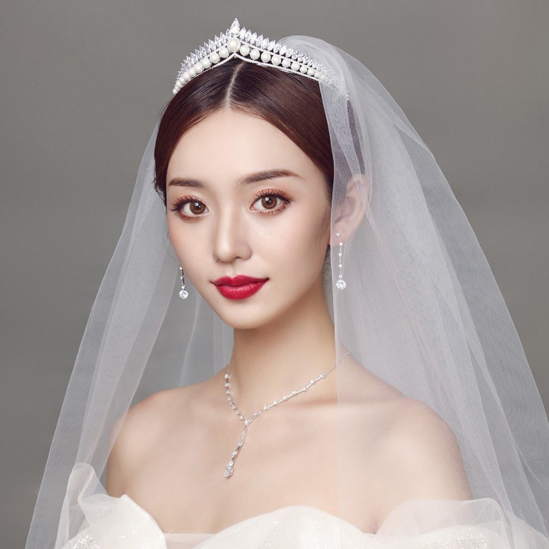 SET002 เครื่องประดับ 3 ชิ้น มงกุฎ สร้อยคอ ต่างหู จัดเซทสวยงาม สินค้าพร้อมส่งจากไทย