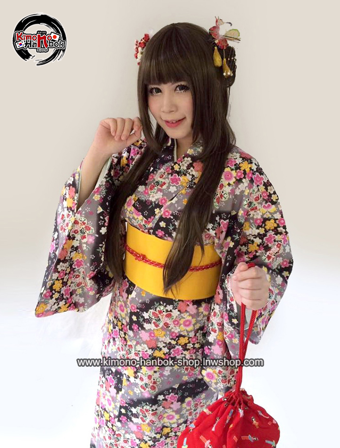 set.ยูกาตะ สีดำลายซากุระ02 (หมด)