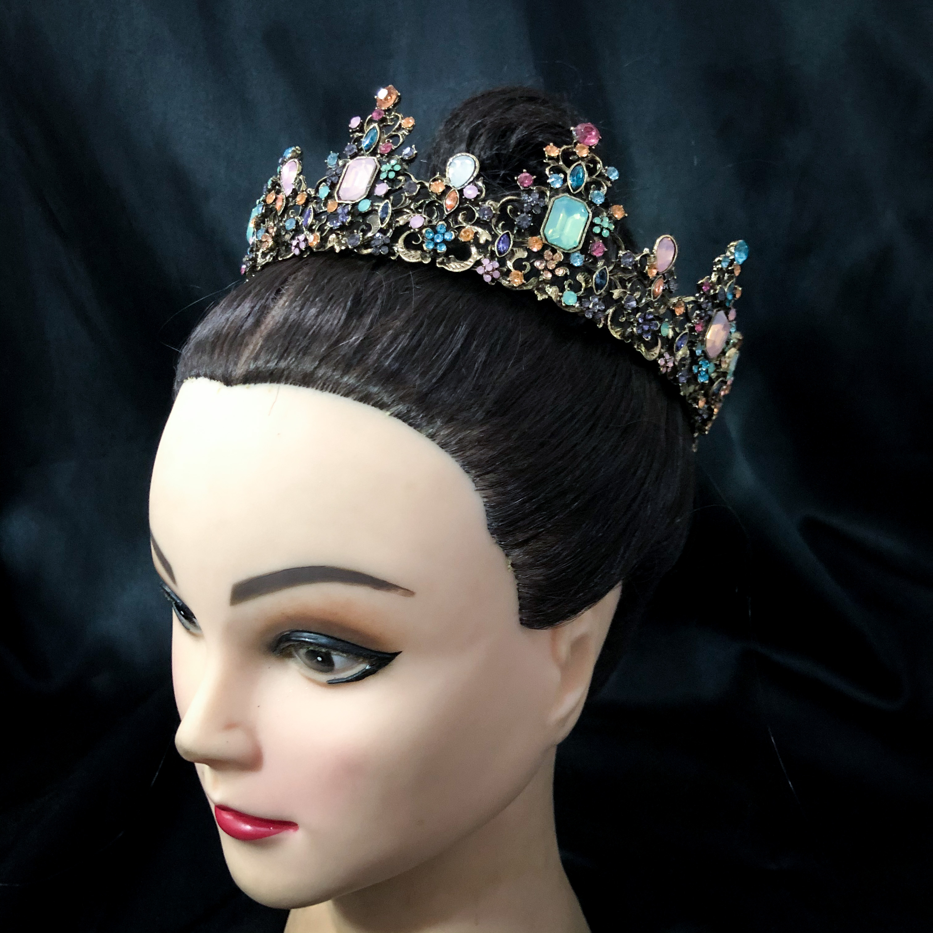 (พร้อมส่ง) มงกุฏ 066 สีวินเทจ มงกุฎนางงาม มงกุฎเจ้าชาย มงกุฎสไตล์วินเทจ งานสวย QCเพชรทุกเม็ดไมมีหลุด