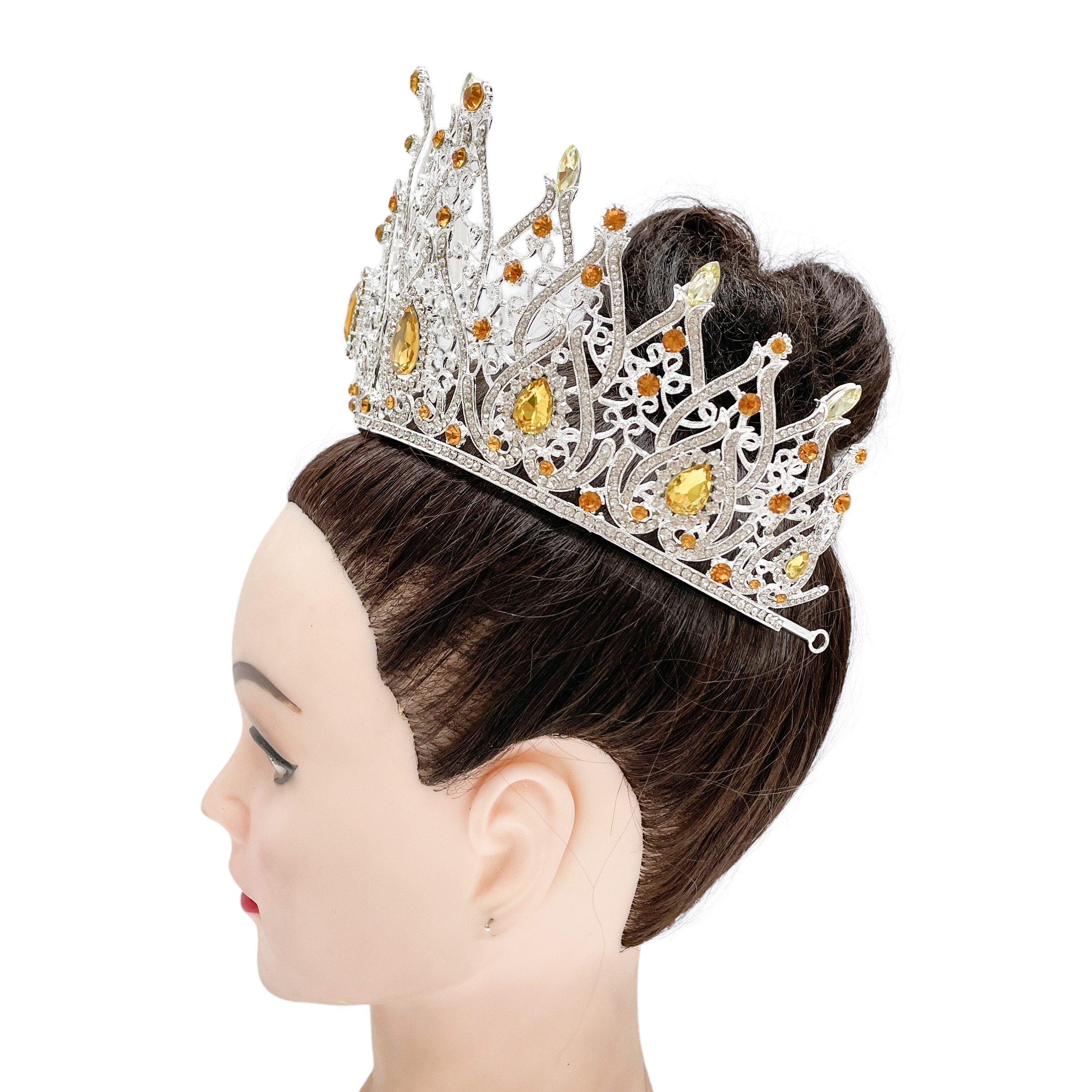 (พร้อมส่ง) เทียร่า 326 สีเหลือง มงกุฎนางงาม งานสวย ปราณีต QCเพชรทุกเม็ด สินค้าพร้อมส่งจากไทย