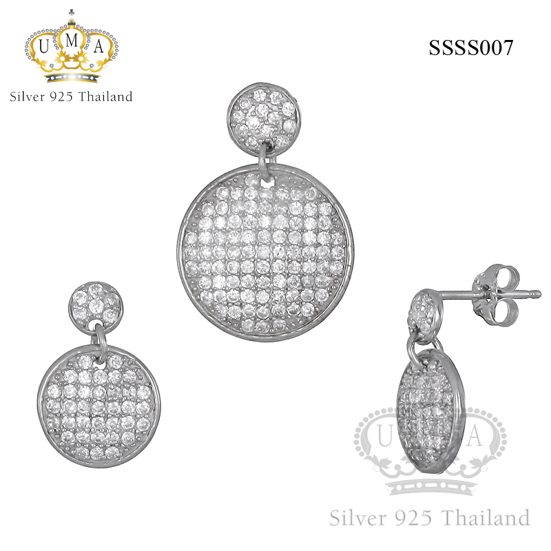 ต่างหูพร้อมจี้ ( เงิน ) = Earring with Pendant ( Silver )
