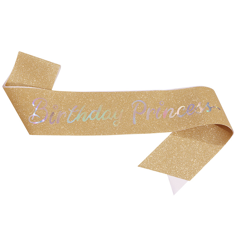 สายสะพายงานเลี้ยงวันเกิด Brithday Princess ผ้ากากเพชร