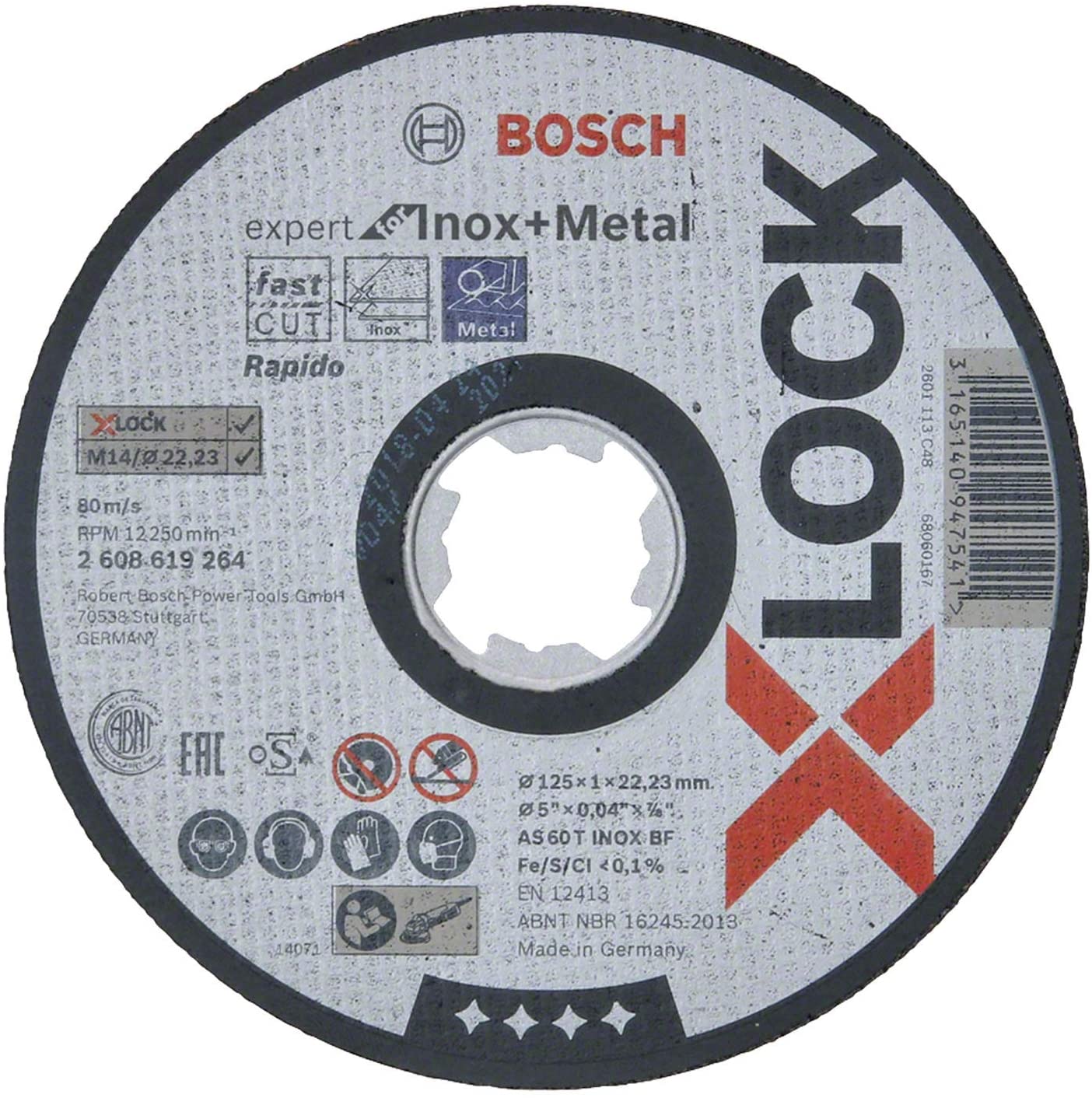 ใบตัด5"X1mm. Expert Inox BOSCH X-LOCK