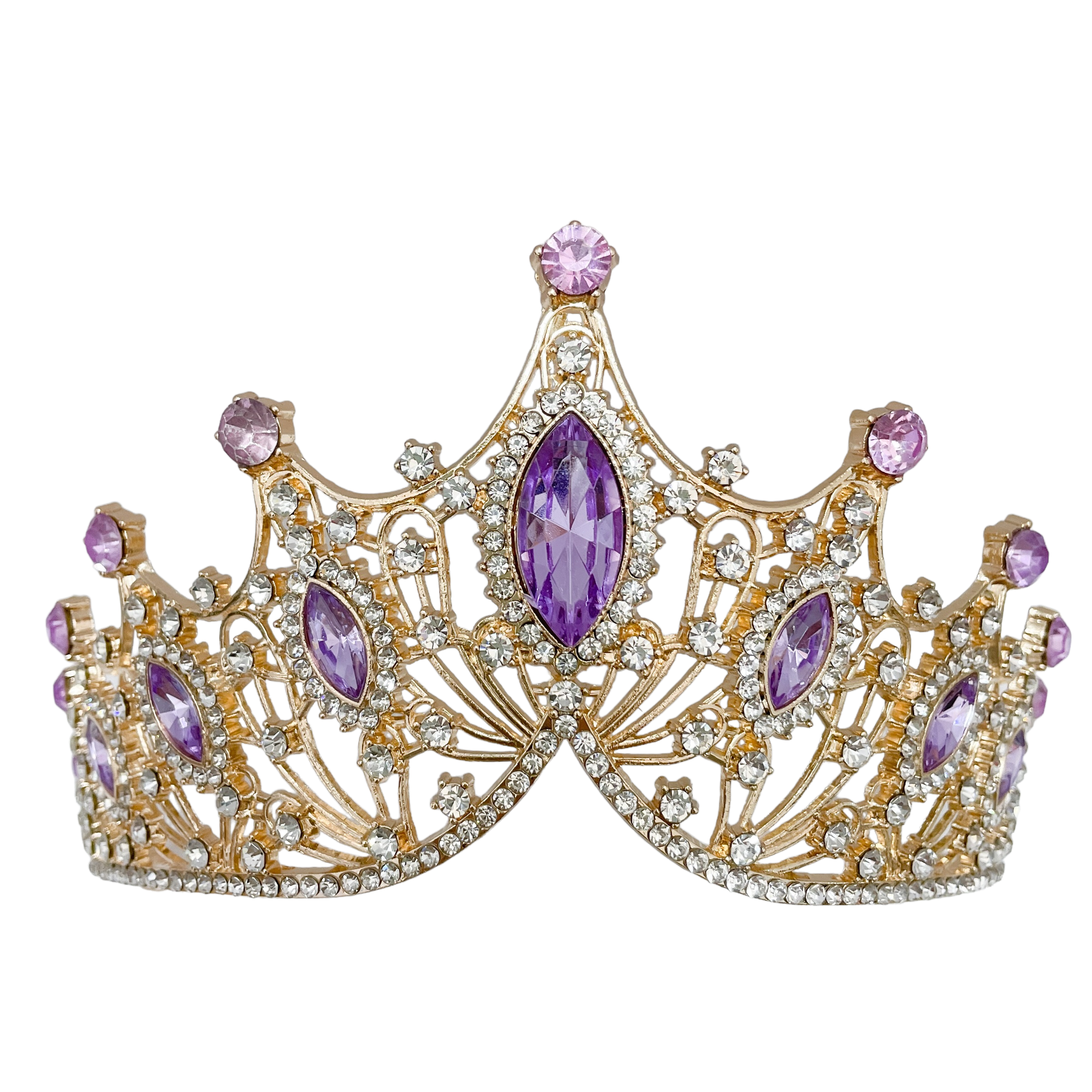 (พร้อมส่ง) เทียร่า 303 สีทอง-ม่วง มงกุฎนางงาม งานสวย ปราณีต QCเพชรทุกเม็ด สินค้าพร้อมส่งจากไทย