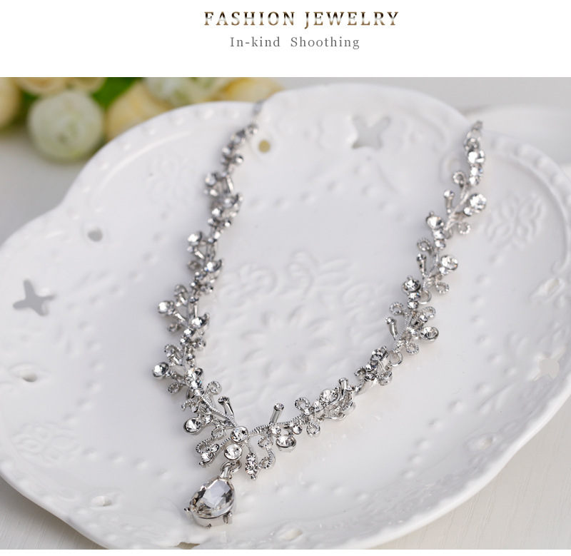 (พร้อมส่ง) สร้อยคอเพชร+ต่างหู 167 (หนีบ)