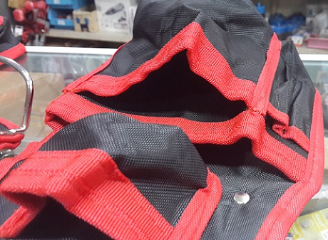 กระเป๋าเครื่องมือช่างคาดเอว พร้อมเข็มขัด ดำ-แดง