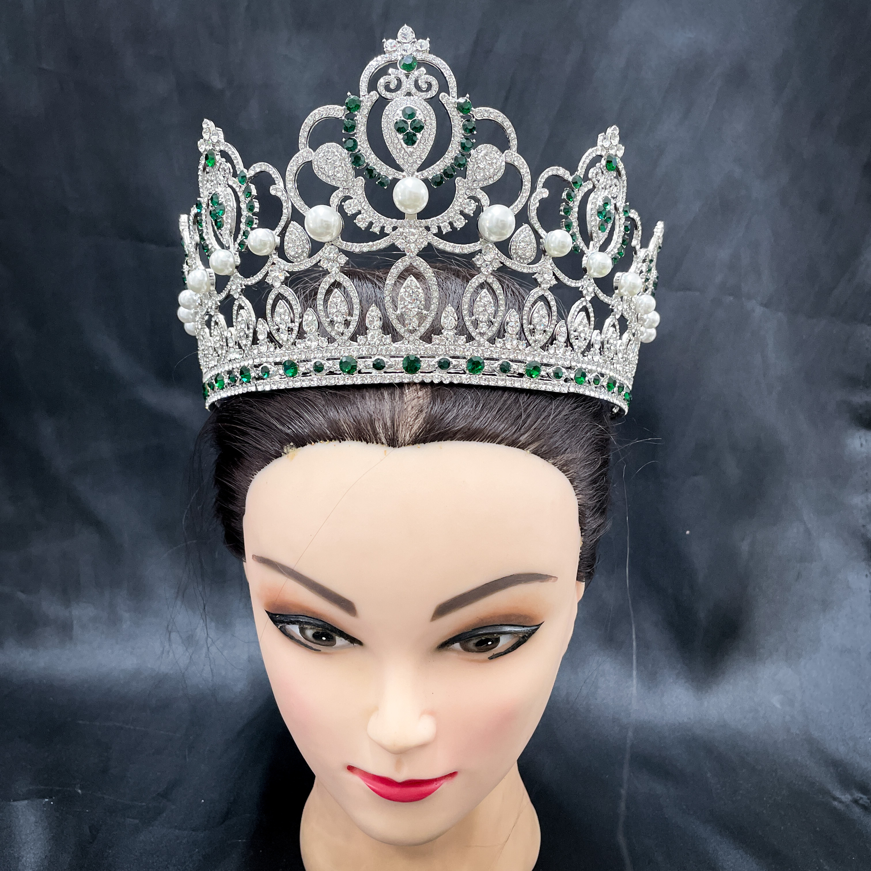 (พร้อมส่ง) มงกุฏ 092 สีเขียว มงกุฎนางงาม มงกุฎเพชร มงกุฎประกวด สินค้าพร้อมส่ง ไม่ต้องรอนาน งานพรีเมี่ยม