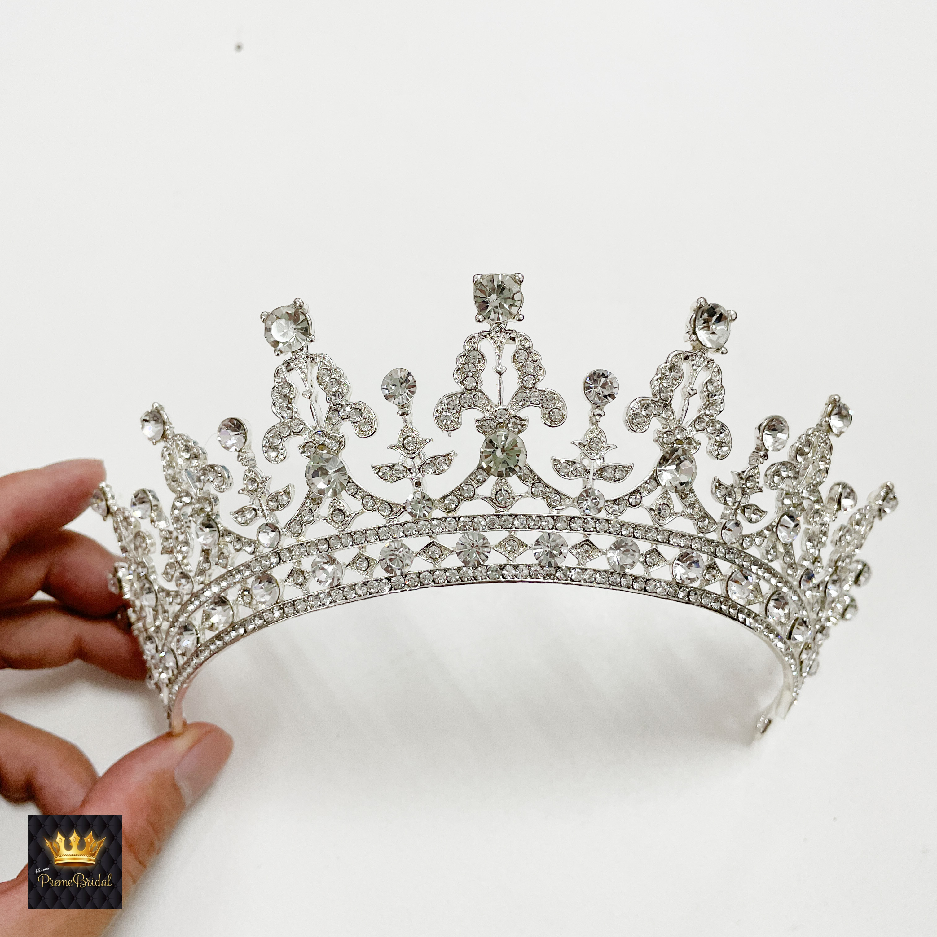 (พร้อมส่ง) เทียร่า 016 สีเงิน มงกุฎนางงาม มงกุฎเจ้าหญิง งานสวย ปราณีต QCเพชรทุกเม็ด สินค้าพร้อมส่งจากไทย