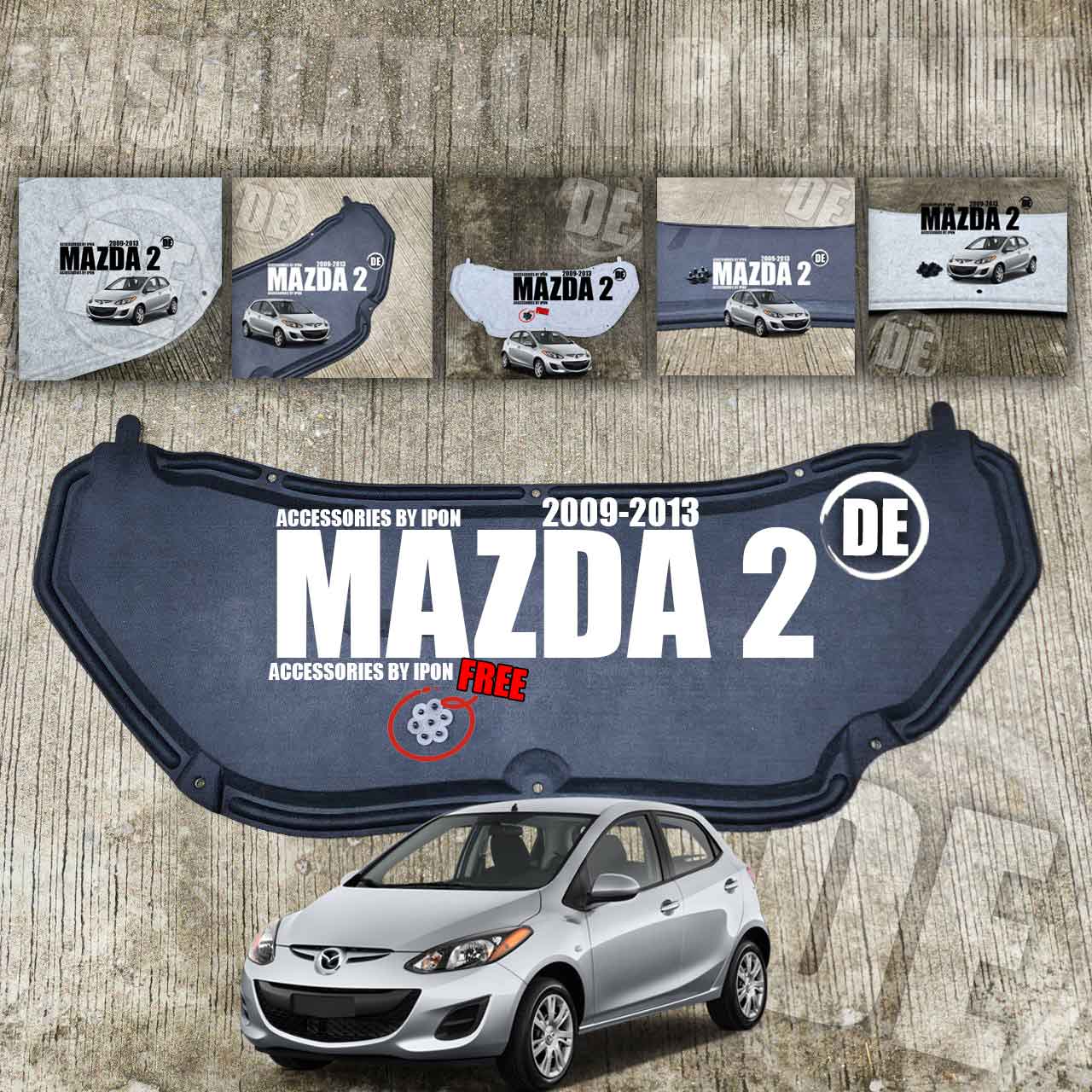 แผ่นกันความร้อนฝากระโปรง MAZDA 2 DE 2009-2013