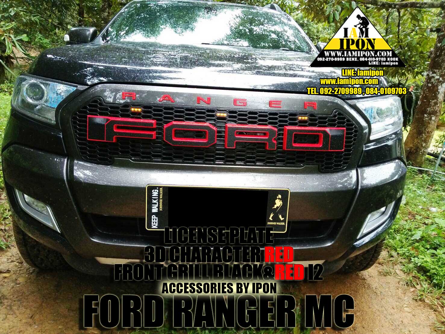 FRONT GRILL BLACK&RED I2 FORD RANGER MC กระจังหน้าดำขอบแดง I2 ฟอร์ดเรนเจอร์ MC