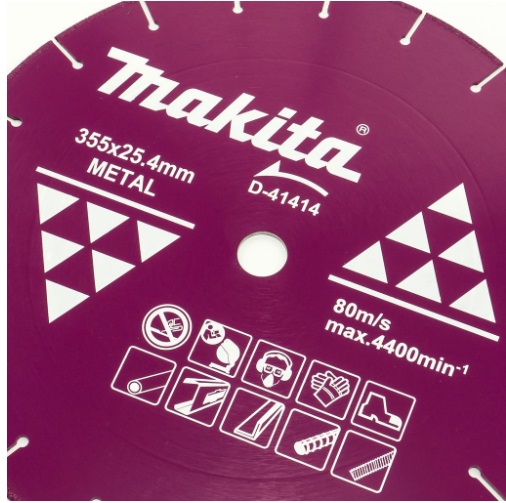 ใบเพชรตัดเหล็ก 14 นิ้ว รูเพลา 1 นิ้ว D-41414 MAKITA (ใช้กับแท่นตัดไฟเบอร์ทั่วไป)