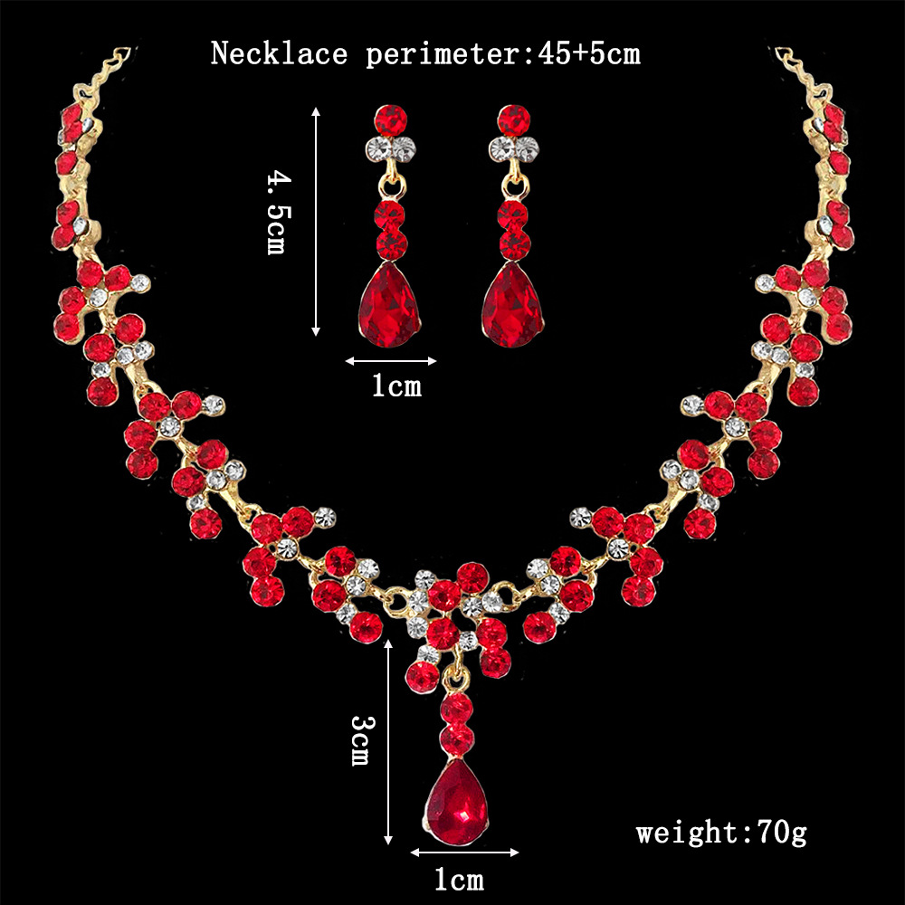 SET019 สีแดง เครื่องประดับ 3 ชิ้น มงกุฎ สร้อยคอ ต่างหู จัดเซทสวยงาม สินค้าพร้อมส่งจากไทย