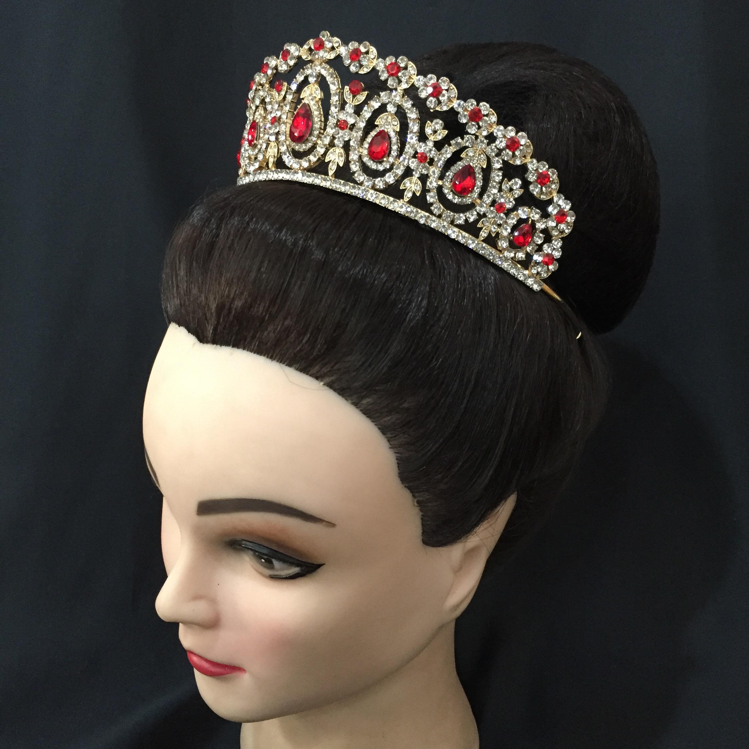 (พร้อมส่ง) เทียร่า 169 สีแดง มงกุฎนางงาม มงกุฎเจ้าหญิง งานสวย ปราณีต QCเพชรทุกเม็ด สินค้าพร้อมส่งจากไทย