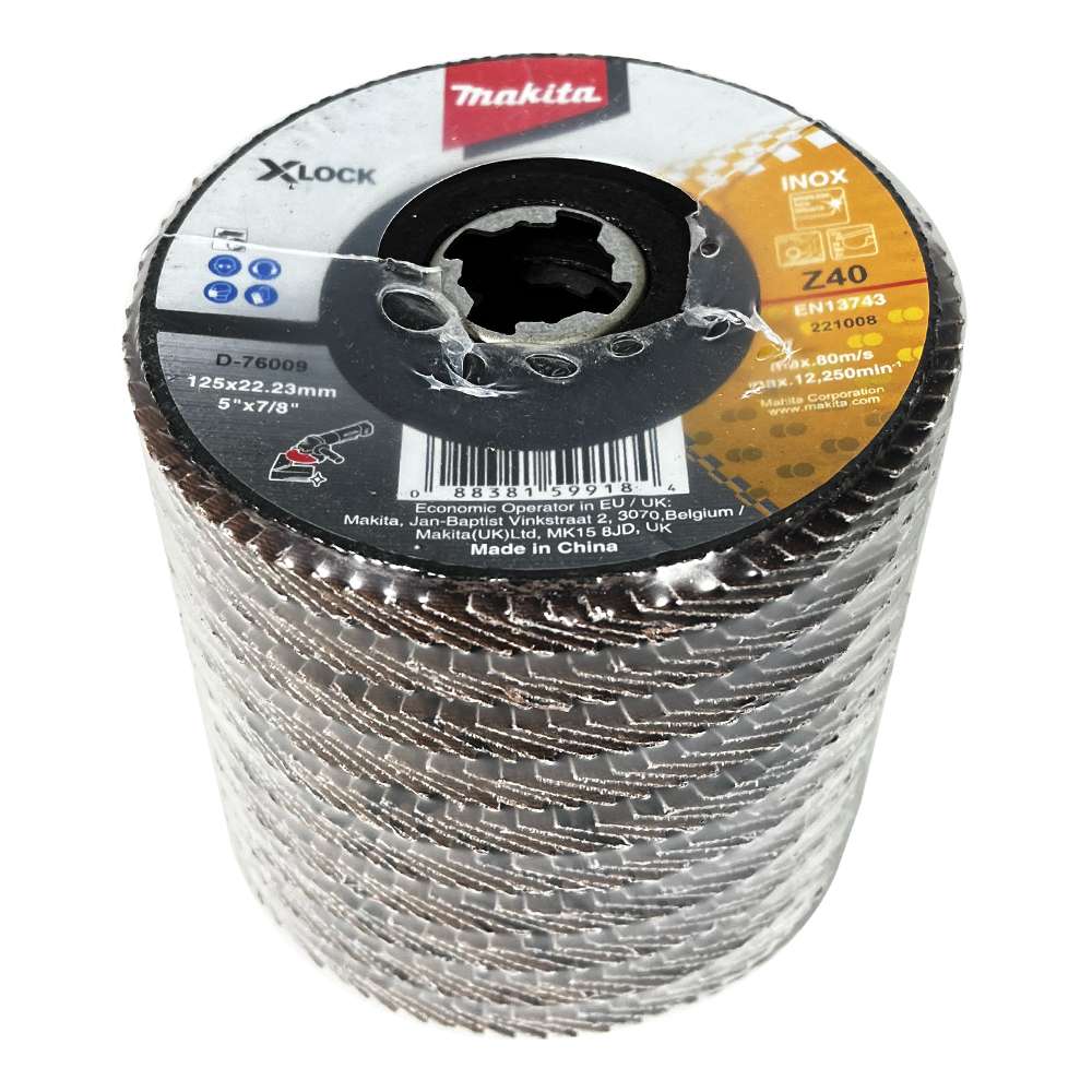 กระดาษทรายซ้อนขัดสเตนเลส 5″xZ40 X-LOCK MAKITA D-76009