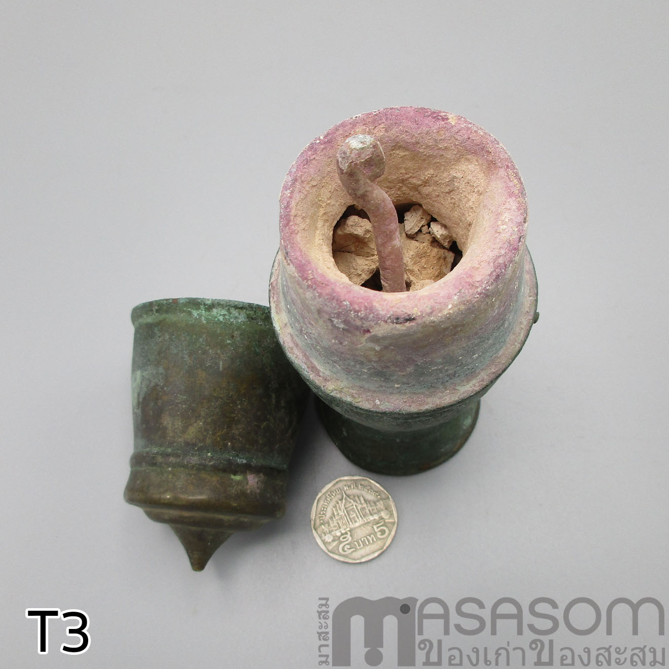 เต้าปูนทองเหลืองโบราณ