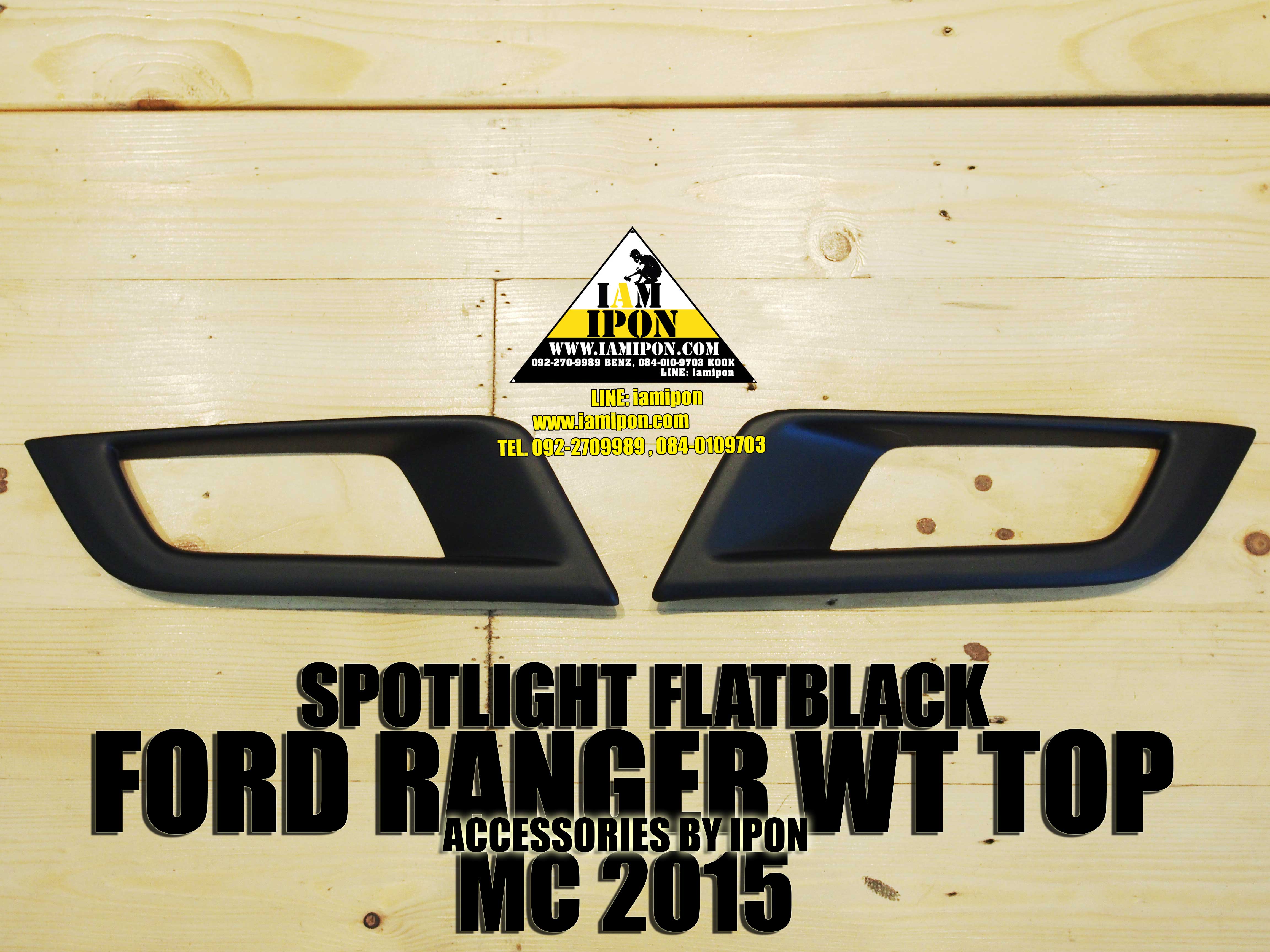 SPOTLIGHT COVER FORD RANGER WILDTRAK TOP MC FLATBLACK ครอบสปอร์ตไล์ดำด้านฟอร์ดเรนเจอร์วายแทรกตัวท้อป MC