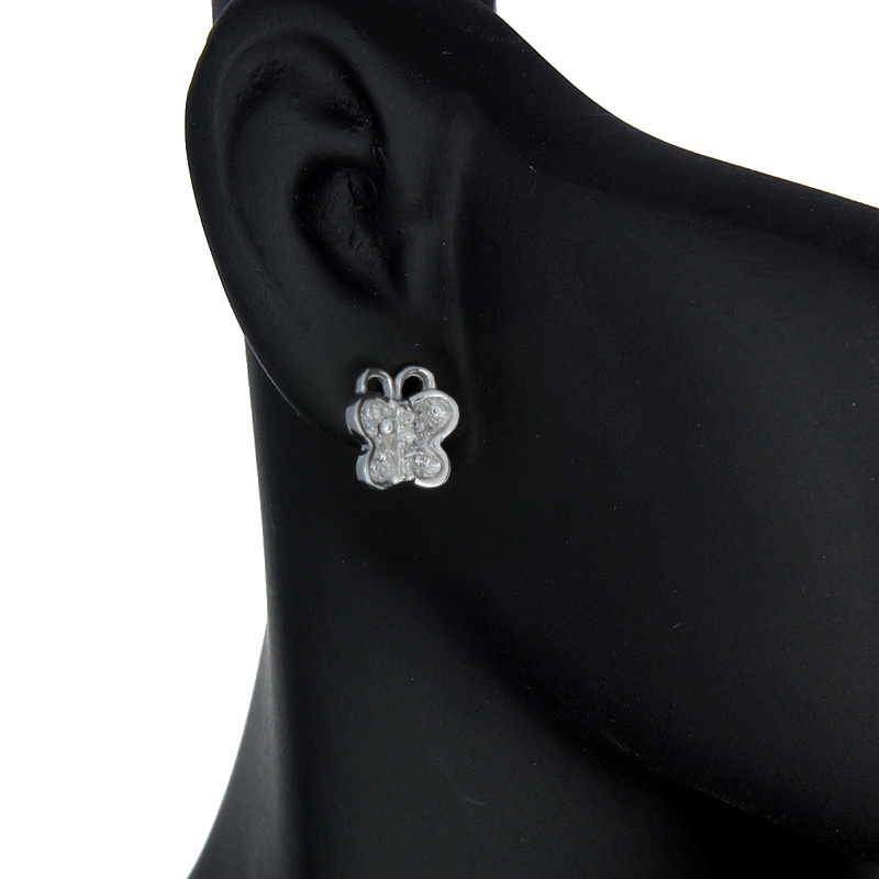 ต่างหูเงินแท้925ประดับเพรชแท้สวิส