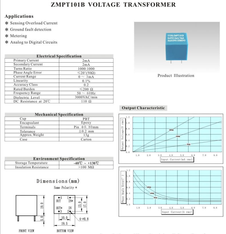 1x เซ็นเซอร์วัดแรงดันไฟ AC 220V ZMPT101B (AC Volt Sensor)