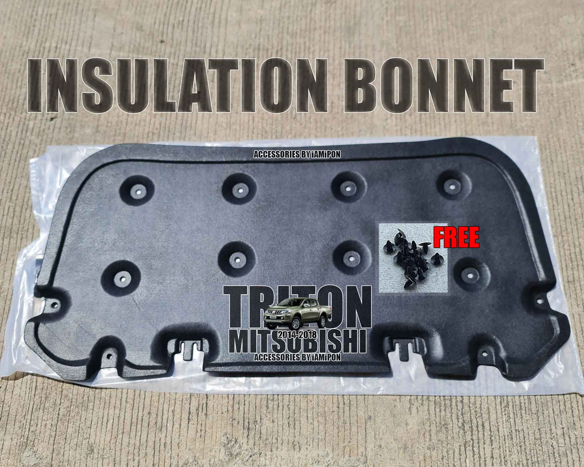 แผ่นกันความร้อนฝากระโปรงหน้า MITSUBISHI TRITON 2014-2018