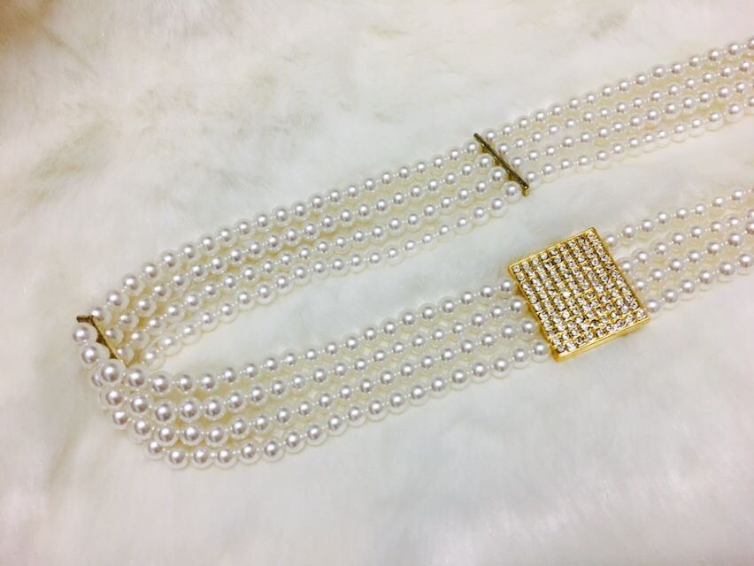 (พร้อมส่ง) เข็มขัดมุก003