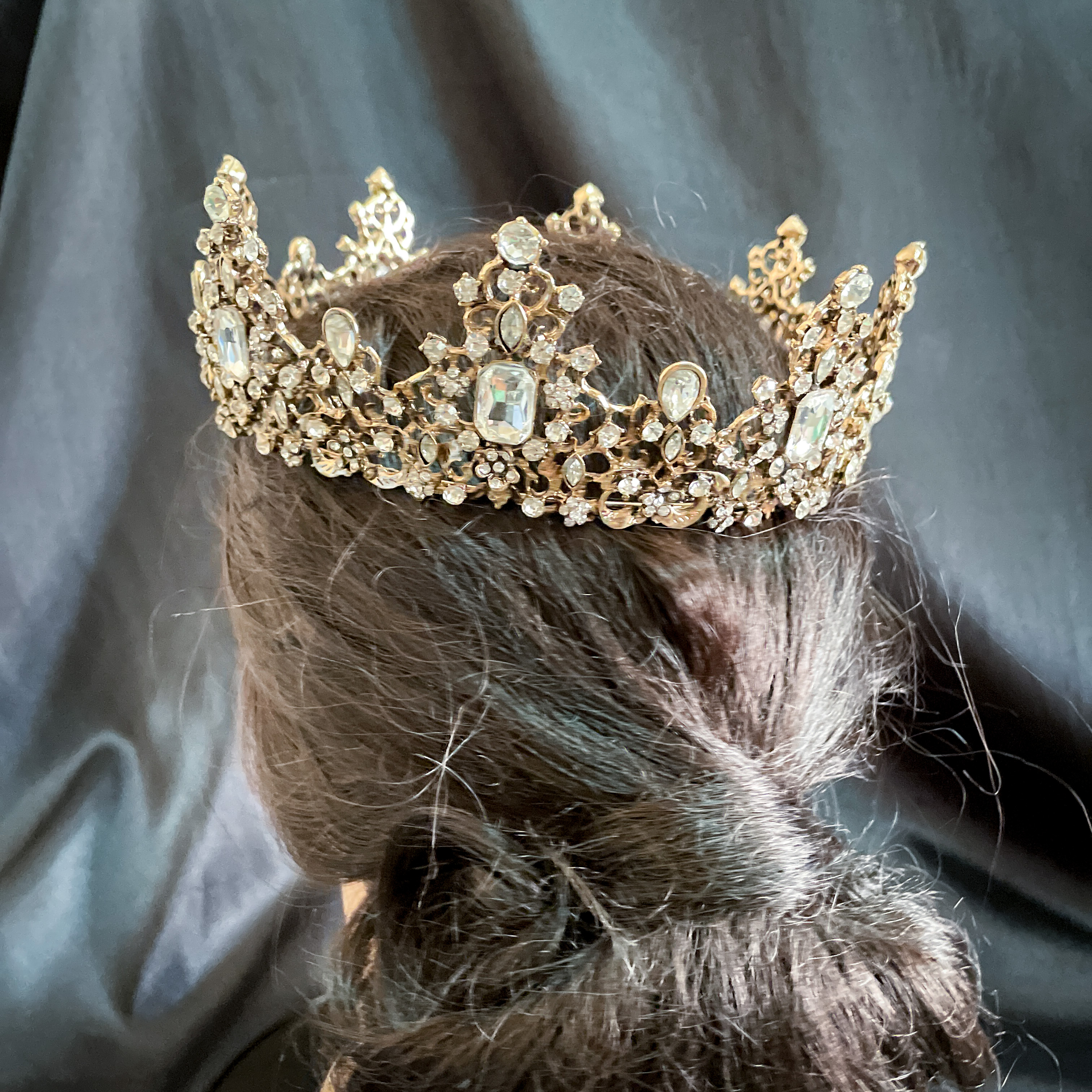 (พร้อมส่ง) มงกุฏ 066 สีวินเทจ+เพชรขาว มงกุฎนางงาม มงกุฎเจ้าชาย มงกุฎสไตล์วินเทจ งานสวย QCเพชรทุกเม็ดไมมีหลุด