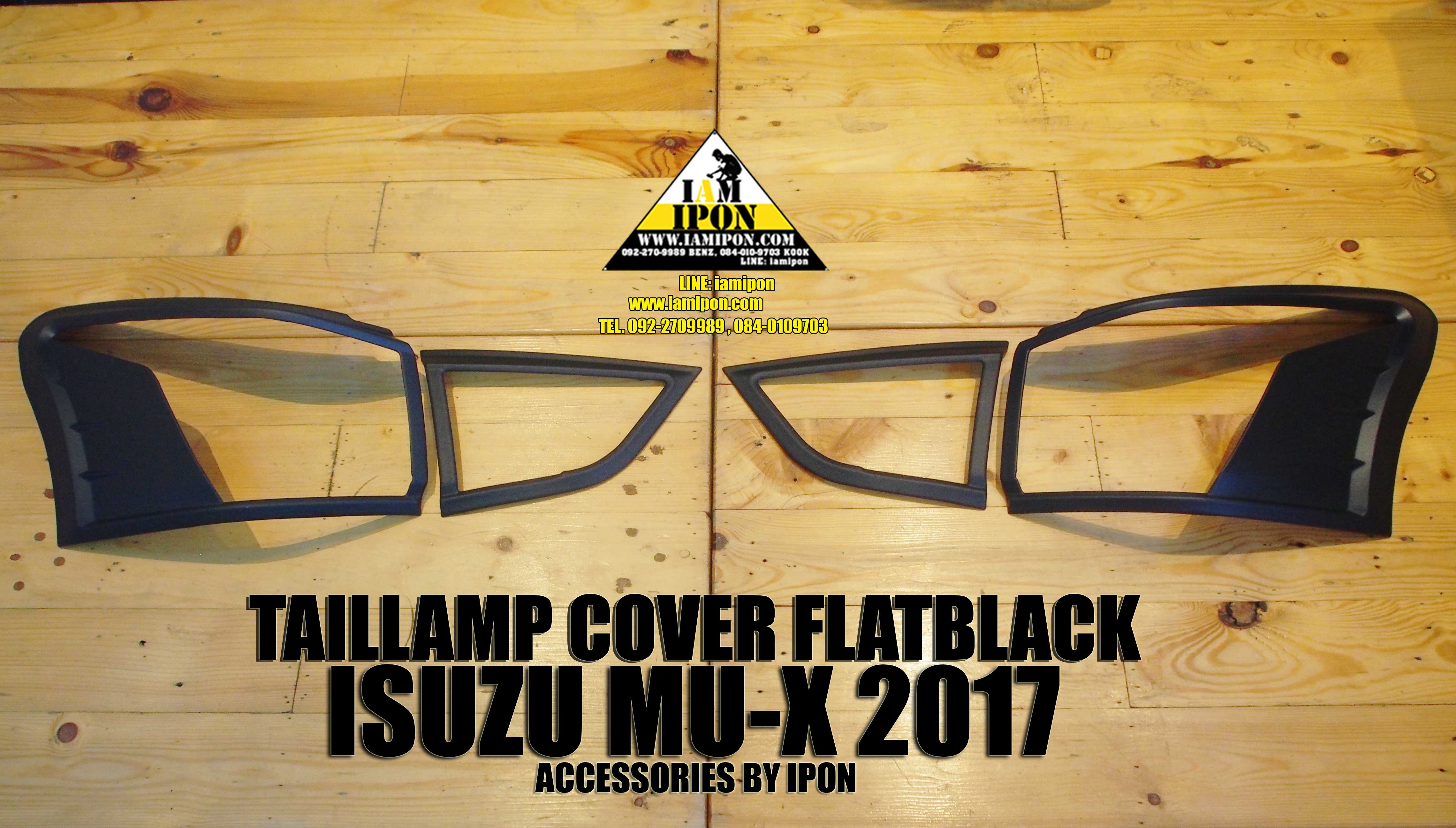 TAILLAMP COVER ISUZU MU-X 2017 FLATBLACK ครอบไฟท้ายดำด้านอีซุซุมิวเอ็กซ์ 2017