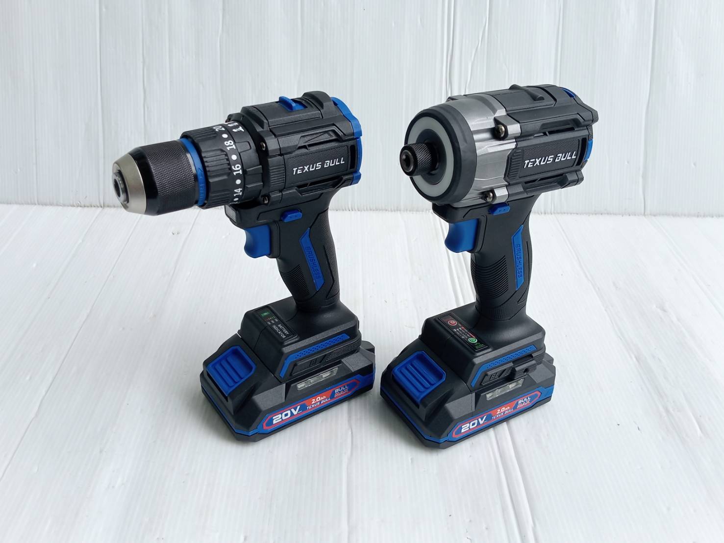 TEXUS BULL รุ่น TX-8240 ชุดสว่านกระแทกและไขควงกระแทกไร้สาย 20V. พร้อมแบตเตอรี่ x2.0Ah 2ก้อน