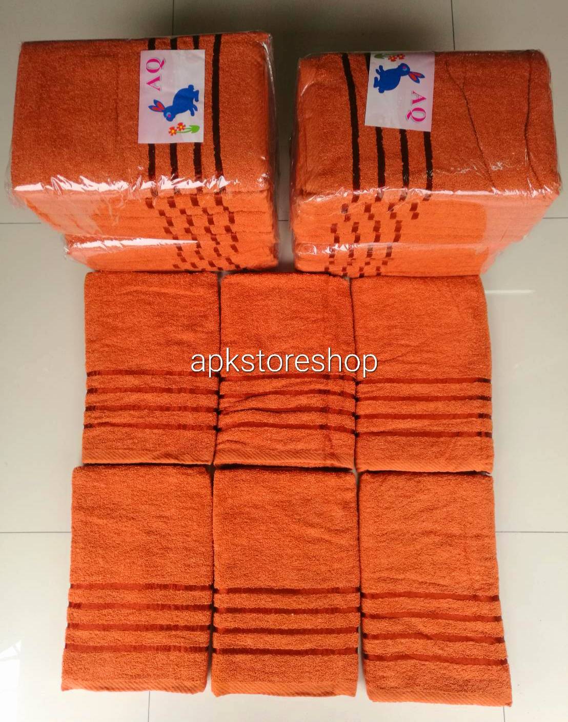ขายส่ง ผ้าเช็ดตัวคอตตอน สีกรัก ส่ง 50 บาท