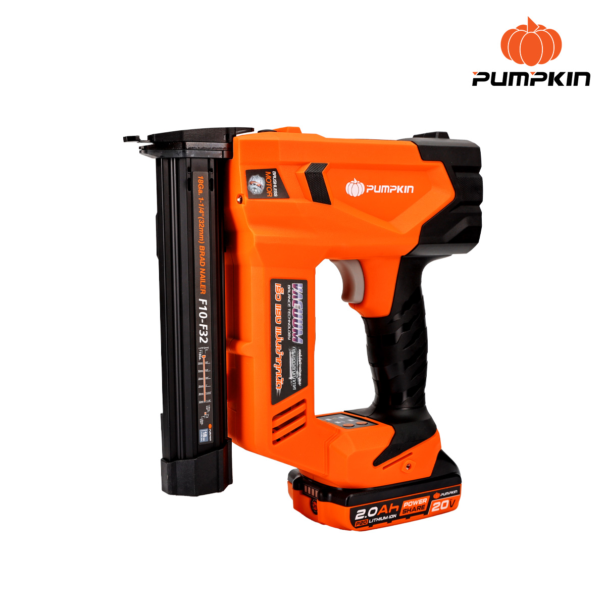 เครื่องยิงตะปูไร้สาย20V F32 INF-F32BNB PUMPKIN (เครื่องเปล่า) 50481