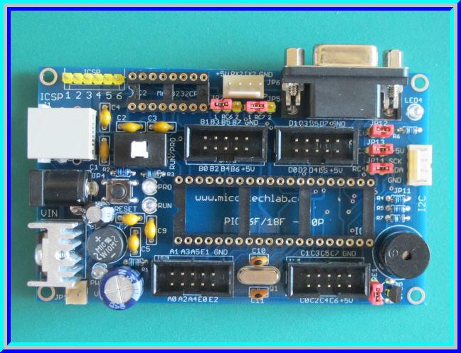 1x บอร์ดไมโครคอนโทรลเลอร์ PIC16F/PIC18F พร้อมไอซี PIC16F887-I/P