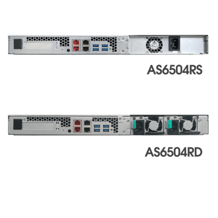Asustor AS6504RS 4 Bay NAS,Intel ATOM C3538 Quad-Core, 8GB DDR4, GbE x 2, 2.5 GbE x 2, PCIe Gen3 (by 8 x1 - 4 link), USB 3.2 Gen 1 x 4