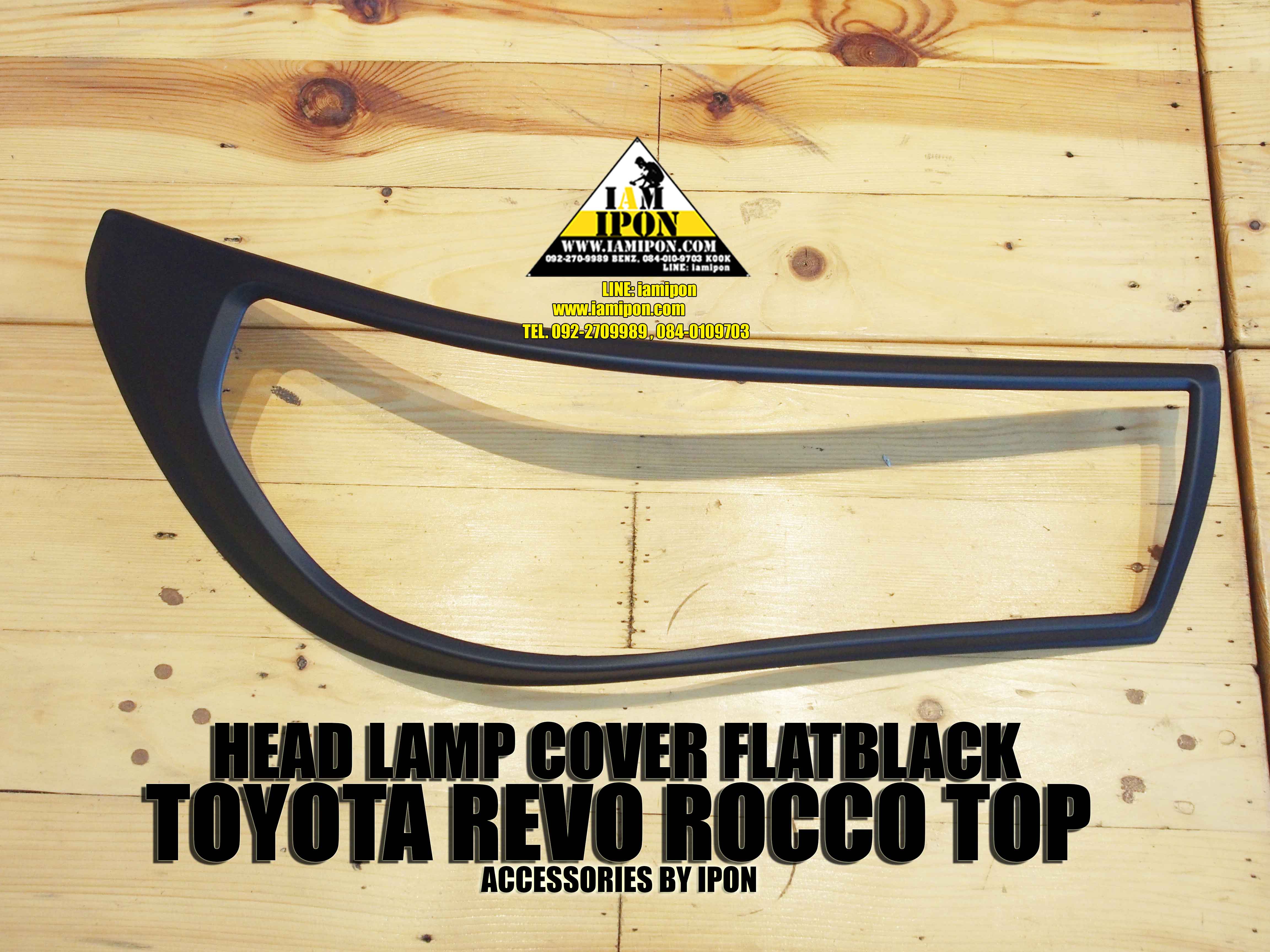 HEAD LAMP COVER TOYOTA REVO ROCCO TOP FLATBLACK ครอบไฟหน้าดำด้านโตโยต้ารีโว่ร็อคโคตัวท็อป