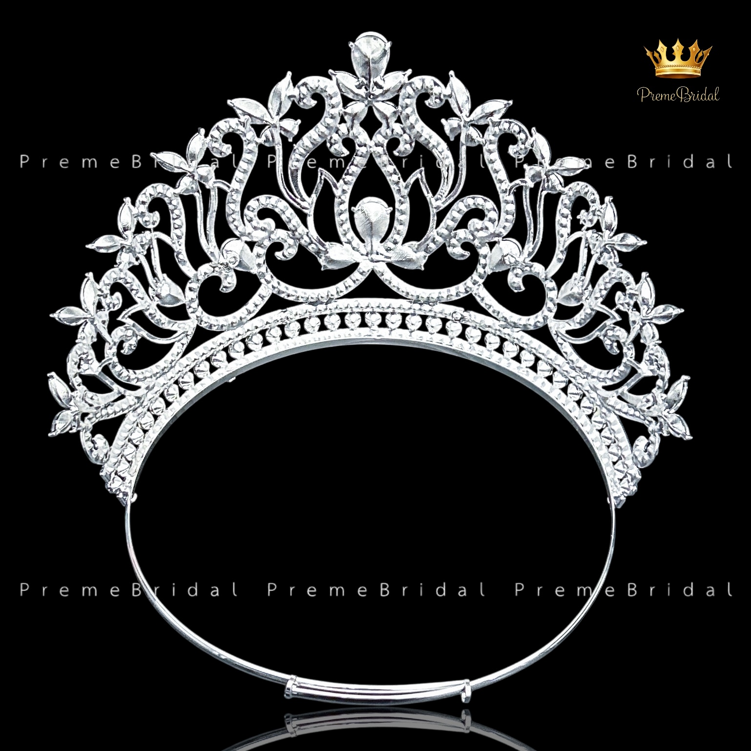 (พร้อมส่งจากไทย) มงกุฏ 143 สีฟ้า สำหรับนางงาม ขนาดใหญ่ งานโลหะฐานกลมปรับขนาดได้ ส่งด่วน ส่งจาก จ.อุบลราชธานี