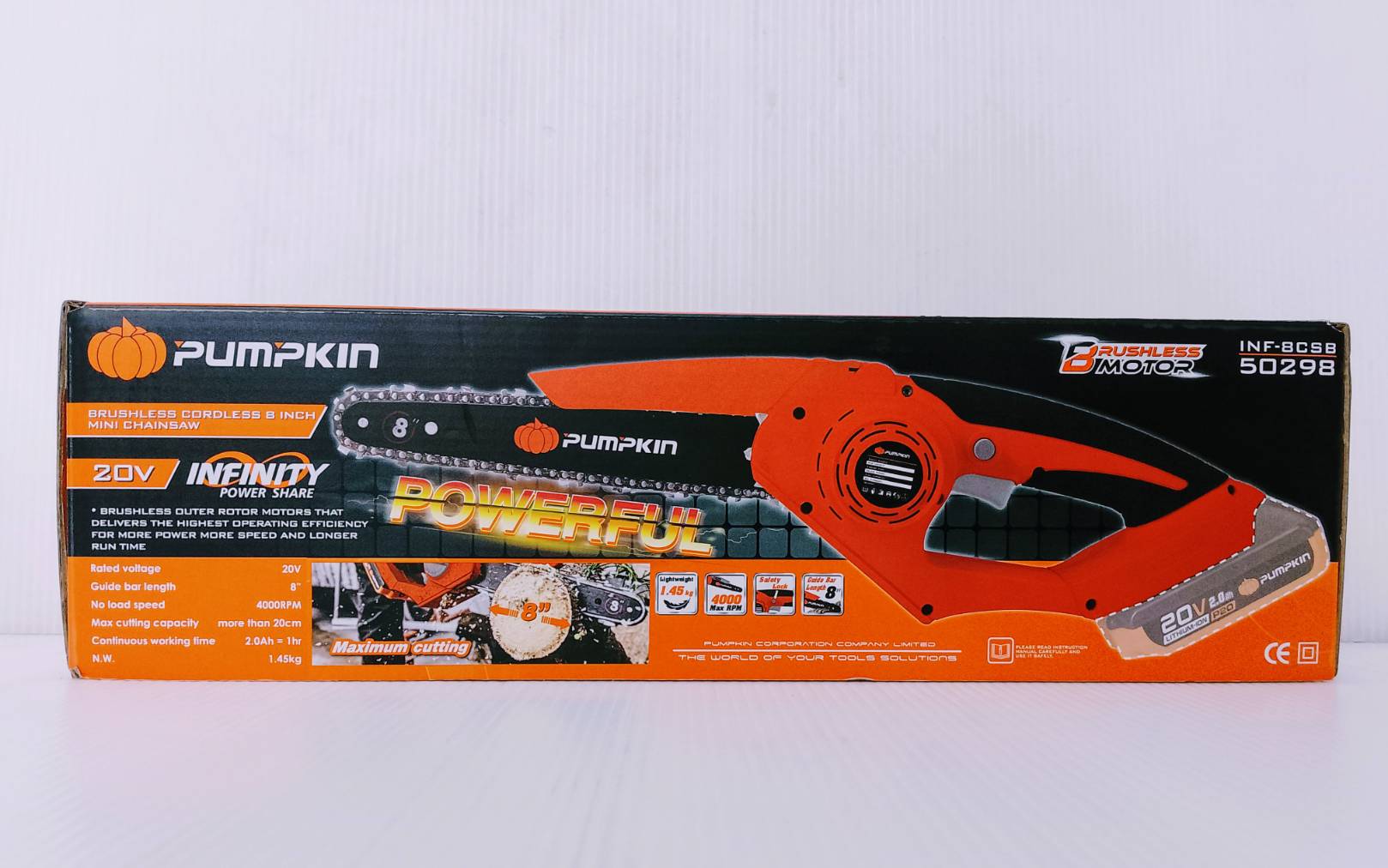 เลื่อยโซ่ไร้สาย 8นิ้ว ไร้แปรงถ่าน INF-8CSB PUMPKIN