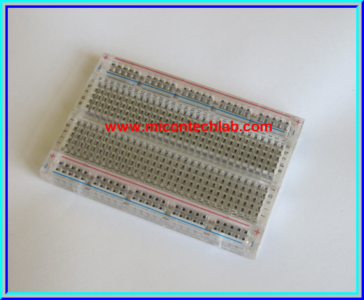 1x เบรดบอร์ดแบบใส ขนาด 400 จุด (Breadboard)