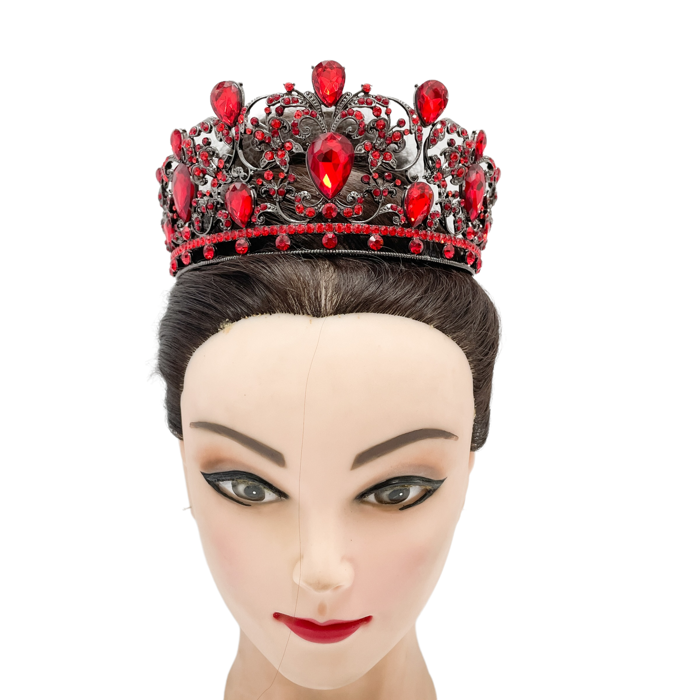 (พร้อมส่ง) เทียร่า 350 สีแดงดำ งานสวย ปราณีต QCเพชรทุกเม็ด สินค้าพร้อมส่งจากไทย