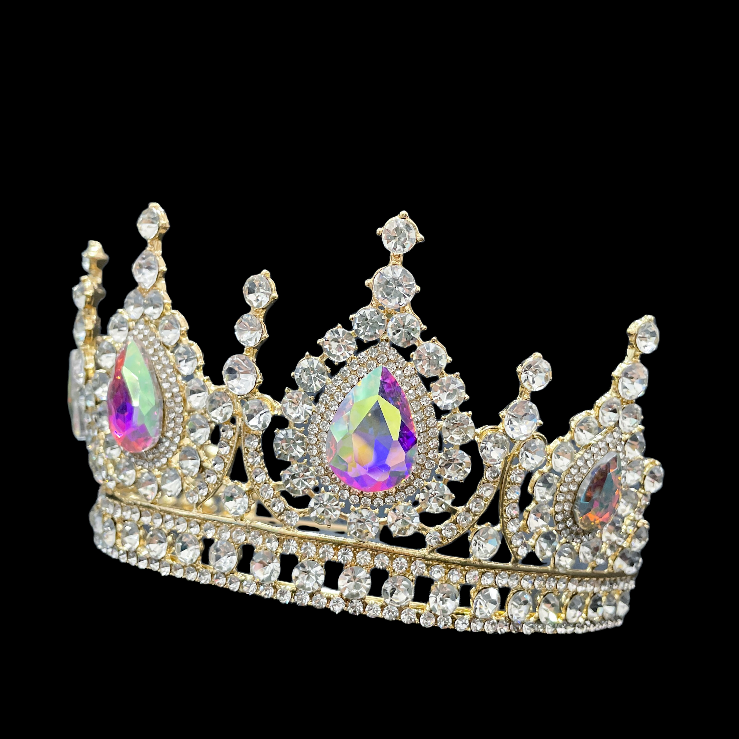 (พร้อมส่ง) เทียร่า 282 สีทองเพชรรุ้ง มงกุฎนางงาม มงกุฎเจ้าหญิง งานสวย ปราณีต QCเพชรทุกเม็ด สินค้าพร้อมส่งจากไทย