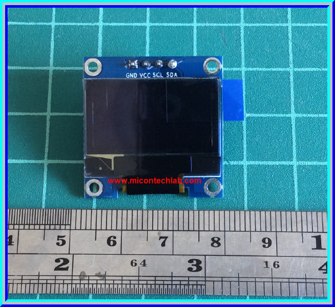 1x จอ OLED LCD 128x64 สีน้ำเงิน ขนาด 0.96" แบบ I2C