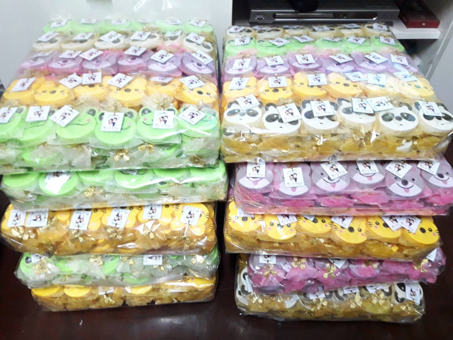 สายวัดพวงกุญแจลายการ์ตูนน่ารัก แพคเกจถุงผ้าแก้วตามรูป