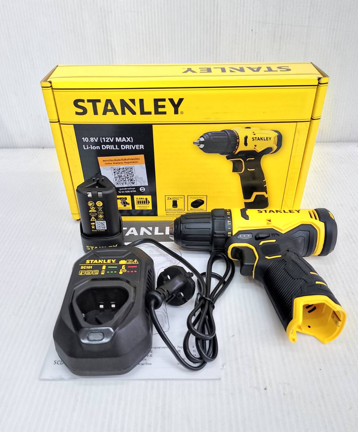 STANLEY รุ่น SCD10D1-B1 สว่านไขควงไร้สาย 12V Max พร้อมแบตเตอรี่ 2.0Ah